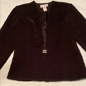 Karen Millen Black Textured Blazer with V-Neckline